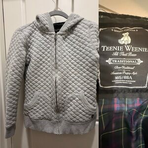 Teenie Weenie RARE Quilted Hoodie with Bear Motif. Size XS